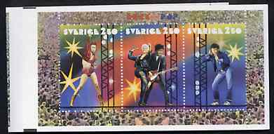 Sweden 1991 Rock & Pop 15k booklet complete and very fine, SG SB440, stamps on , stamps on  stamps on music