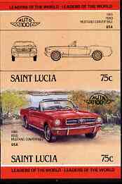 St Lucia 1984 Cars #2 (Leaders of the World) 75c Ford Mustang (1965) unmounted mint imperf se-tenant pair (as SG 753a) unmounted mint