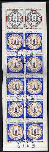 France 1990 Red Cross (Faïence Plate) 29f Booklet complete with first day cancels SG XSB40, stamps on red cross, stamps on ceramics, stamps on pottery