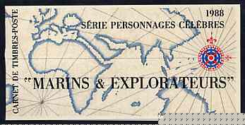 France 1988 Red Cross Fund (Explorers) 15f60 Booklet complete with first day cancels SG CSB11, stamps on red cross, stamps on explorers, stamps on maps