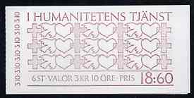 Sweden 1987 In The Service of Humanity 16k80 booklet complete and very fine, SG SB400, stamps on , stamps on  stamps on peace    ww2    buses    red cross, stamps on  stamps on  ww2 , stamps on  stamps on 