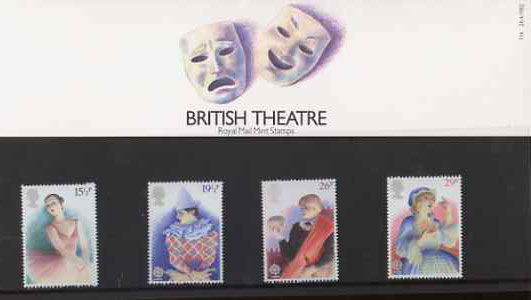 Great Britain 1982 Europa - British Theatre set of 4 in official presentation pack SG 1183-86 , stamps on music, stamps on theatre, stamps on entertainments, stamps on europa