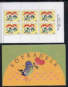 Estonia 1992 Friendship 6kr booklet complete and pristine, stamps on , stamps on  stamps on love    heart