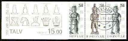 Faroe Islands 1983 Chess Pieces 15k booklet complete with first day cancels, SG SB2, stamps on , stamps on  stamps on chess, stamps on  stamps on slania