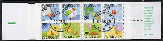 Booklet - Sweden 1989 Rebate Stamps 42k booklet (Summer Activities) complete with cds cancels, SG SB416