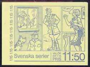 Sweden 1980 Christmas 11k50 booklet (Comic Strips) complete and pristine, SG SB344, stamps on comics, stamps on christmas, stamps on candles, stamps on newspapers, stamps on dogs