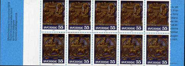 Sweden 1975 Christmas 5k50 booklet (Religious Art) complete and pristine, SG SB305, stamps on , stamps on  stamps on christmas    arts    religion, stamps on  stamps on slania