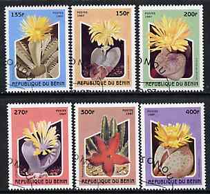 Benin 1997 Cacti complete perf set of 6 values cto used, SG 1659-64, stamps on , stamps on  stamps on flowers, stamps on  stamps on cacti