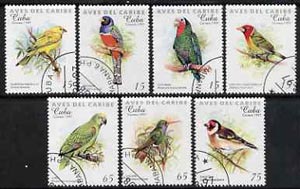 Cuba 1997 Carib Birds complete perf set of 7 values cto used SG 4186-92, stamps on birds, stamps on parrots