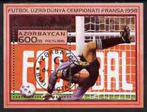 Azerbaijan 1997 World Cup Football perf miniature sheet cto used, stamps on , stamps on  stamps on football, stamps on  stamps on sport
