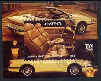 Batum 1995 Cars (Maserati) perf miniature sheet cto used, stamps on cars    maserati