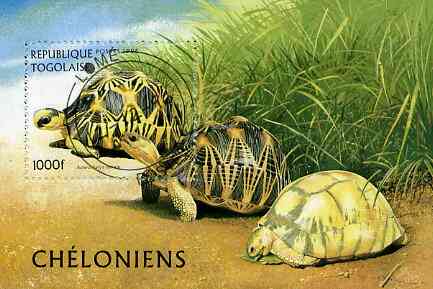 Togo 1996 Tortoise perf miniature sheet cto used, stamps on animals    reptiles    tortoises