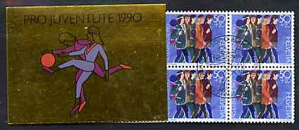 Switzerland 1990 Pro Juventute 8f booklet complete with first day commemorative cancels, SG JSB40, stamps on , stamps on  stamps on youth    leisure