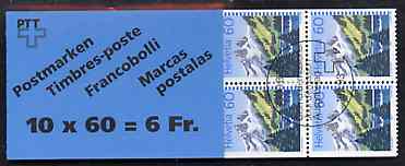 Switzerland 1993 Lake Tanay 6f booklet complete with first day commemorative cancels, SG SB62, stamps on , stamps on  stamps on lakes