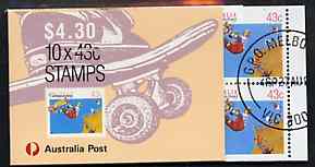 Australia 1990 Skateboarding $4.30 booklet complete with first day cancels, SG SB70, stamps on , stamps on  stamps on skateboards