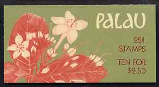 Palau 1988 Flowers $2.50 booklet complete and very fine, SG SB12, stamps on flowers 