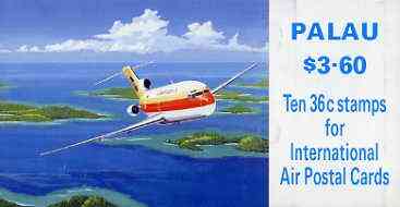 Booklet - Palau 1989 Aircraft $3.60 booklet complete and very fine, SG SB13, stamps on aviation