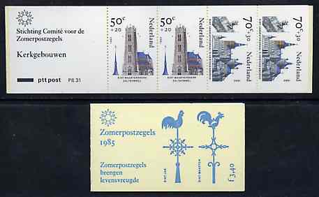 Netherlands 1985 Welfare Funds - Religious Buildings 3g40 booklet complete and pristine, SG SB92, stamps on , stamps on  stamps on churches    cathedrals