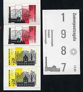 Netherlands 1987 Welfare Funds - Industrial Buildings 3g90 booklet complete and pristine, SG SB96, stamps on , stamps on  stamps on industry    buildings      steam     energy    brass      foundry