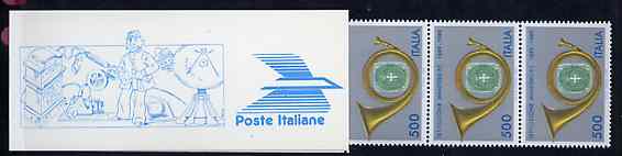 Italy 1989 Centenary of Posts 3,000L booklet complete, unused and fine, SG SB7, stamps on posthorn, stamps on stamp on stamp, stamps on stamponstamp