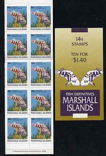 Marshall Islands 1988 Fish $1.40 booklet complete and pristine, SG SB7, stamps on , stamps on  stamps on fish