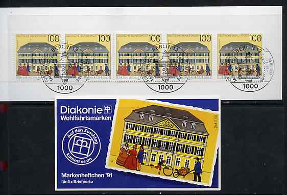 Germany - West 1991 Bonn Post Office 7m50 booklet complete with commemorative cancels (contains SG 2419 x 5), stamps on postal, stamps on 