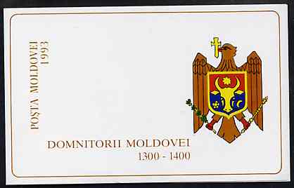 Booklet - Moldova 1993 14th Century Princes 1062h booklet complete and pristine (tete-beche panes), stamps on history    royalty