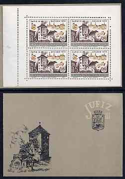 Yugoslavia 1956 Philatelic Exhibition booklet complete containing pane of 4 x SG 817, stamps on stamp exhibitions