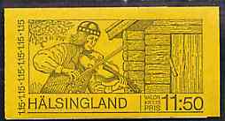 Sweden 1980 Tourism - Hälsingland 11k50 booklet complete and pristine, SG SB342, stamps on farming, stamps on agriculture, stamps on iron, stamps on canals, stamps on music, stamps on tourism, stamps on slania