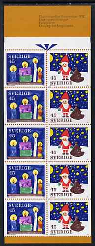 Sweden 1972 Christmas 4k50 booklet complete and pristine, SG SB278, stamps on christmas    music     candles      santa