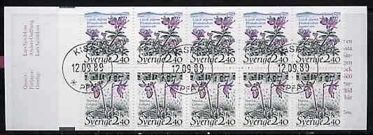 Sweden 1989 National Parks #1 24k booklet complete with first Day cancels, SG SB420, stamps on flowers, stamps on national parks, stamps on parks, stamps on orchids