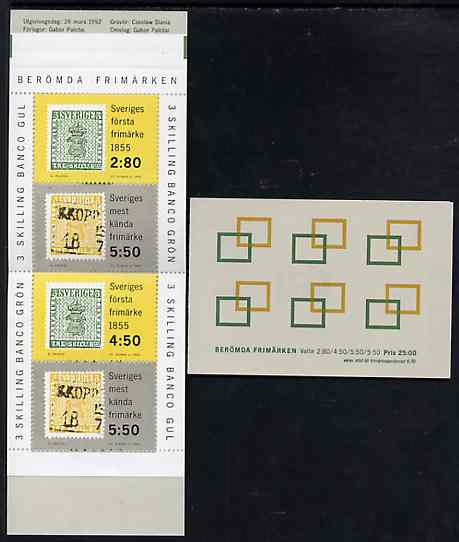 Booklet - Sweden 1992 Stamp Year 25k booklet complete and pristine, SG SB446, stamps on stamp on stamp, stamps on postal, stamps on slania, stamps on stamponstamp
