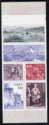 Sweden 1978 Travels with Carl Linne (Botanist) 7k80 booklet complete and pristine, SG SB327, stamps on birds, stamps on avocets, stamps on flowers, stamps on slania