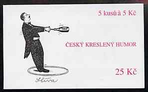 Booklet - Czech Republic 1995 Cartoons 25kc booklet complete and fine containing pane of 5 x 5kc, stamps on , stamps on  stamps on comic    cartoons     wine    alcohol    circus