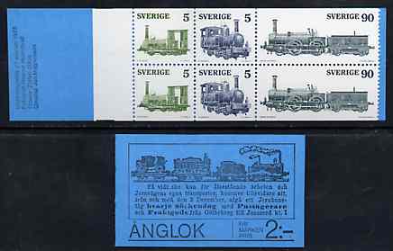 Booklet - Sweden 1975 Swedish Railways 2k booklet complete and pristine, SG SB303, stamps on railways