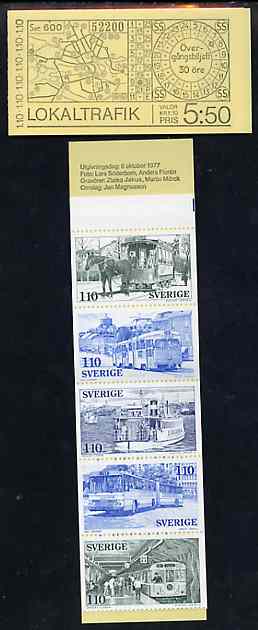 Booklet - Sweden 1977 Public Transport 5k50 booklet complete and pristine, SG SB322