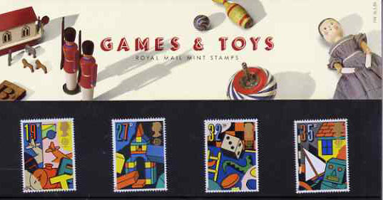 Great Britain 1989 Europa - Games & Toys set of 4 in official presentation pack SG 1436-39, stamps on europa   toys