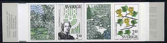 Sweden 1987 Swedish Botanical Garden 16k80 booklet complete and pristine, SG SB402, stamps on flowers    architecture