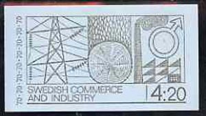 Sweden 1970 Swedish Trade & Industry 4k20 booklet (in English) complete and pristine, SG SB249, stamps on ships    timber    dam    civil engineering    mining    ore    railways, stamps on slania