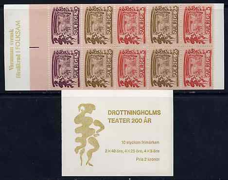 Booklet - Sweden 1966 Drottningholms Theatre 2k booklet (in Swedish) complete and pristine, SG SB193, stamps on theatre     entertainments, stamps on slania