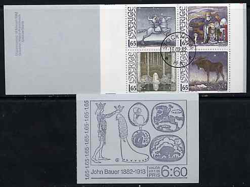 Sweden 1982 John Bauer (Fairy Tale Illustrator) 6k60 booklet complete with cds cancels, SG SB356, stamps on fairy tales