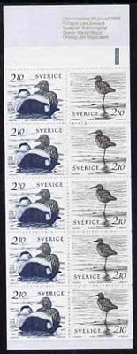 Sweden 1986 Water Birds 21k booklet complete and very fine, SG SB387, stamps on birds     ducks