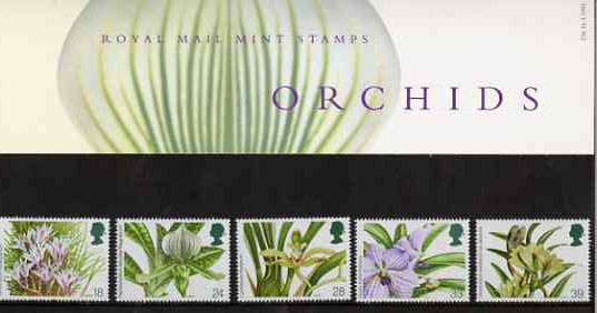 Great Britain 1993 World Orchid Conference set of 5 in official presentation pack SG 1659-63, stamps on , stamps on  stamps on flowers    orchids