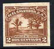 El Salvador 1935 Cutuco Harbour 2c brown unmounted mint imperf as SG 864, stamps on , stamps on  stamps on harbours