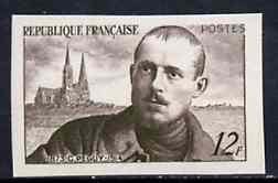 France 1950 Charles P\8Eguy (Writer) Commemoration unmounted mint imperf single in issued colour, Yv 865, stamps on literature    writers