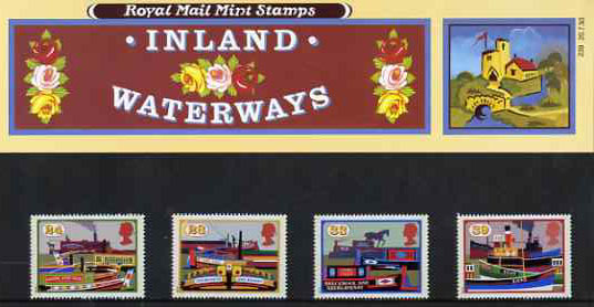 Great Britain 1993 Inland Waterways set of 4 in official presentation pack SG 1775-78, stamps on , stamps on  stamps on canals, stamps on  stamps on ships, stamps on  stamps on horses, stamps on  stamps on transport, stamps on  stamps on communications