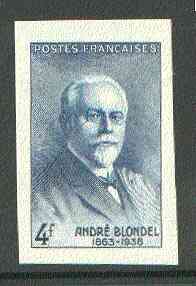 France 1942 Andr\8E Blondel (Physicist) unmounted mint imperf single in issued colour, Yv 551, stamps on physics     science