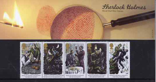 Great Britain 1993 Sherlock Holmes (The Final Problem) strip of 5 in official presentation pack SG 1784a, stamps on , stamps on  stamps on police, stamps on  stamps on literature, stamps on  stamps on scots, stamps on  stamps on scotland