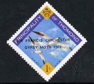 Thomond 1967 Sea Gulls 1s (Diamond shaped) with 'Sir Francis Chichester, Gypsy Moth 1967' overprint unmounted mint, stamps on , stamps on  stamps on birds, stamps on  stamps on sailing, stamps on  stamps on explorers