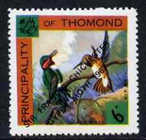 Thomond 1967 Hummingbirds 6d (Diamond-shaped) with 'Sir Francis Chichester, Gypsy Moth 1967' overprint unmounted mint, stamps on , stamps on  stamps on humming-birds, stamps on  stamps on hummingbirds, stamps on  stamps on sailing, stamps on  stamps on explorers